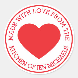 Sticker Rond Fabriqué avec amour de