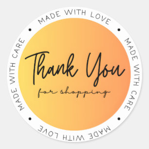 Sticker Rond Fabriqué avec amour et soins merci