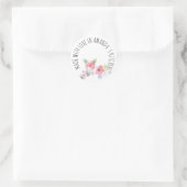 Sticker Rond Fabriqué Avec Amour Floral (Sac)