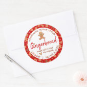 Sticker Rond Fabriqué Avec Amour Gingerpain Fait Maison Gâteau (Enveloppe)