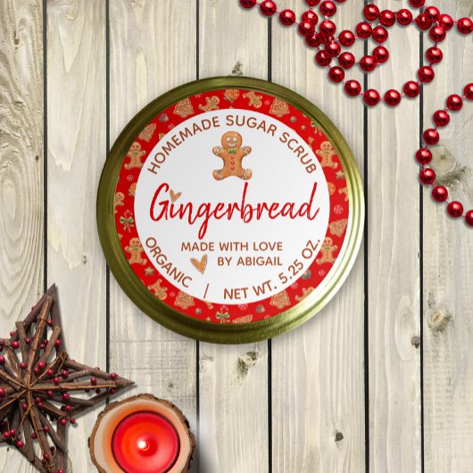 Sticker Rond Fabriqué Avec Amour Gingerpain Fait Maison Gâteau