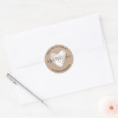 Sticker Rond Fabriqué Avec Amour Kraft Personnalisé Classic Rou (Enveloppe)