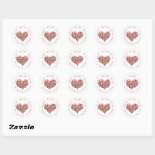 Sticker Rond Fabriqué Avec Amour Rose Parties scintillant Or Co (Feuille)