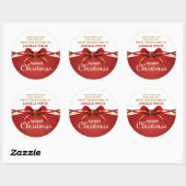 Sticker Rond Fabriqué avec amour Ruban rouge (Feuille)