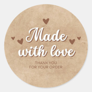 Sticker Rond Fabriqué Avec Du Merci D'Amour Pour Votre Commande