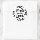 Sticker Rond Fabriqué avec la couronne de Noël d'amour (Sac)