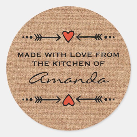 Sticker Rond Fabriqué avec les Flèches Coeurs d'Amour Kitchen B (Devant)