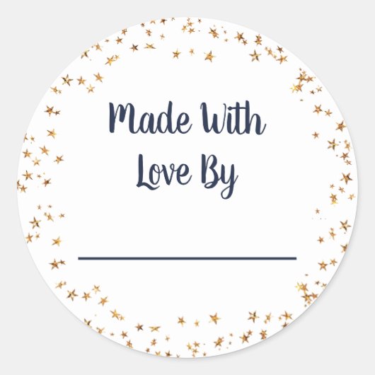 Sticker Rond Fabriqué avec l'étoile d'amour (Devant)