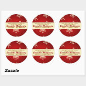 Sticker Rond Fabriqué avec Love Snowflake (rouge) (Feuille)