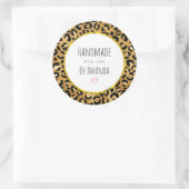 Sticker Rond Fabriqué avec Love Wild & Exotic Empreinte de léop (Sac)