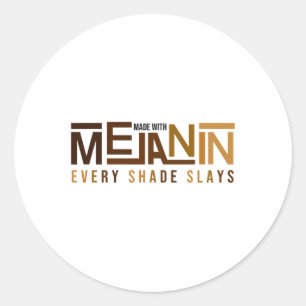 Sticker Rond Fabriqué Avec Melanin Black Girl Magic Afro Beauty