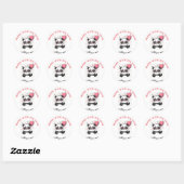 Sticker Rond Fabriqué avec panda d'amour (Feuille)