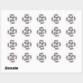 Sticker Rond Fabriqué Avec Un Script De Wreath D'Amour (Feuille)