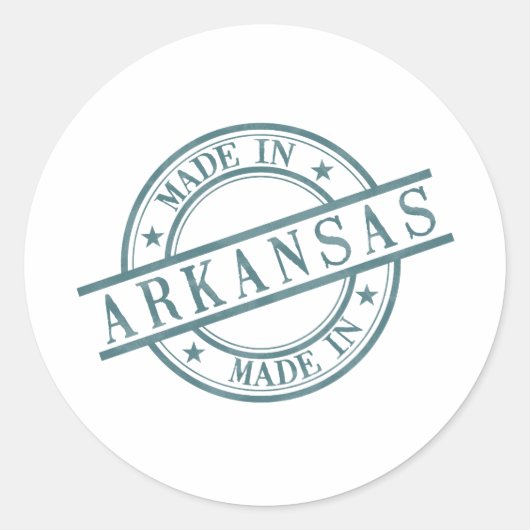 Sticker Rond Fabriqué dans l'Arkansas logo vert rond en caoutch (Devant)