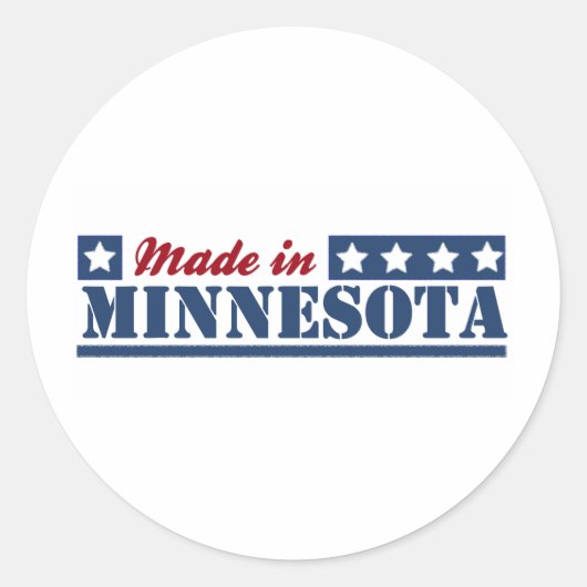 Sticker Rond Fabriqué Dans Le Minnesota (Devant)
