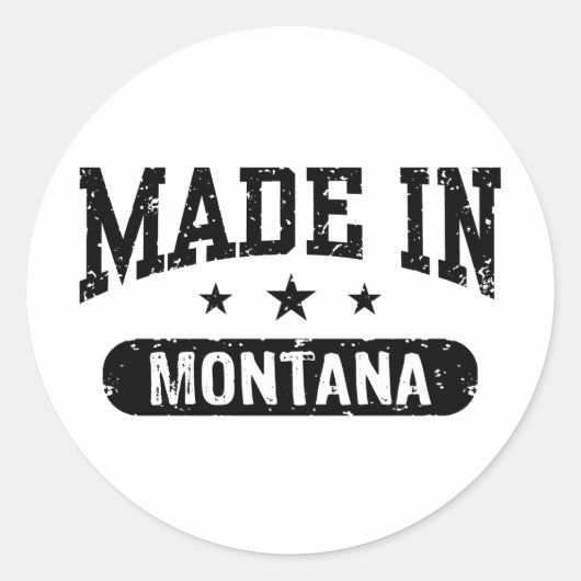 Sticker Rond Fabriqué Dans Le Montana (Devant)