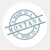 Sticker Rond Fabriqué dans le Montana Green Round en caoutchouc (Devant)