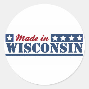 Sticker Rond Fabriqué Dans Le Wisconsin