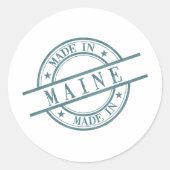 Sticker Rond Fabriqué dans Maine Green Rond en caoutchouc Maint (Devant)