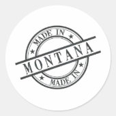 Sticker Rond Fabriqué Dans Montana Timbre En Caoutchouc Montana (Devant)