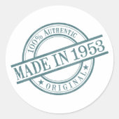 Sticker Rond Fabriqué en 1953 Rond Timbre en caoutchouc Logo An (Devant)
