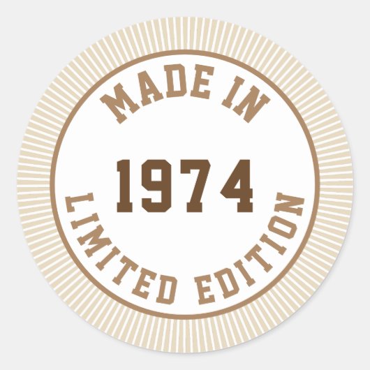 Sticker Rond Fabriqué en 1974 (Devant)