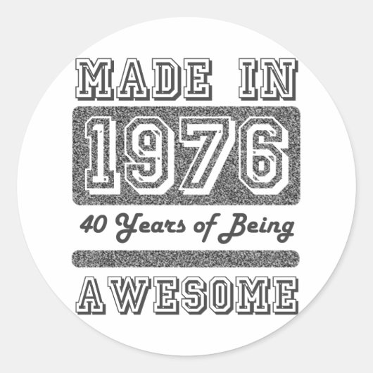 Sticker Rond Fabriqué en 1976 (Devant)