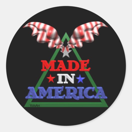 Sticker Rond Fabriqué en Amérique (Devant)