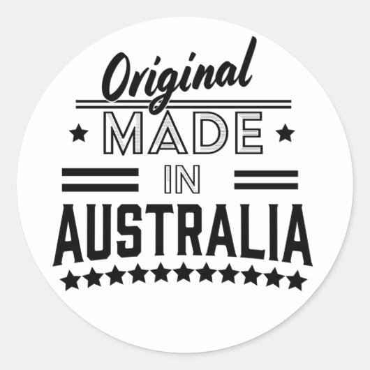 Sticker Rond Fabriqué en Australie (Devant)