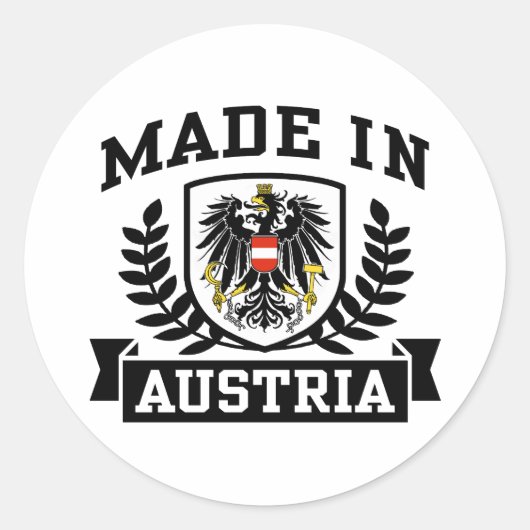 Sticker Rond Fabriqué En Autriche (Devant)