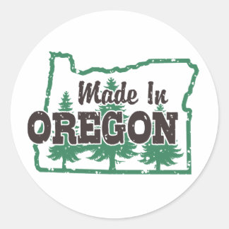 Sticker Rond Fabriqué En Oregon