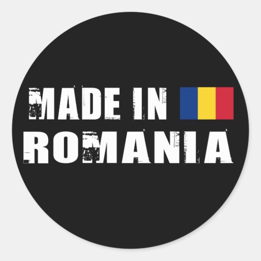 Sticker Rond Fabriqué en Roumanie (Devant)