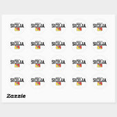Sticker Rond Fabriqué en Sicile (Feuille)
