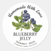 Sticker Rond Fabriqué Maison Avec Amour Blueberry Jelly Été 202 (Devant)
