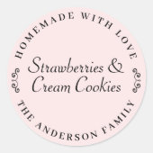 Sticker Rond Fabriqué maison avec amour cadeau de cuisson perso (Devant)