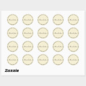 Sticker Rond Fabriqué maison avec amour cadeau de cuisson perso (Feuille)
