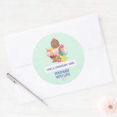Sticker Rond Fabriqué maison avec amour crème glacée Scoops ave (Enveloppe)