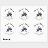 Sticker Rond Fabriqué Maison Avec Love PLUM Jam Été 202X (Feuille)