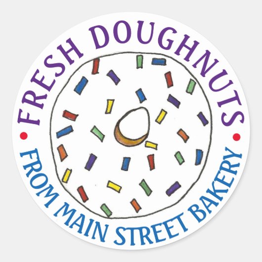 Sticker Rond Fabriqué maison beignets Fraîches Fruits Maison Bo (Devant)