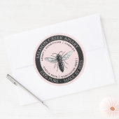 Sticker Rond Fabriqué Par Bees Queen Bee Honey Apiary Products  (Enveloppe)
