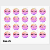 Sticker Rond Fabriqué Par Parties scintillant Lashes Beauty Omb (Feuille)