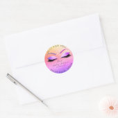 Sticker Rond Fabriqué Par Parties scintillant Lashes Beauty Omb (Enveloppe)