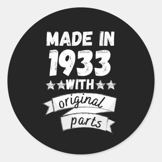 Sticker Rond fabriqués en 1933 avec des pièces d'origine, (Devant)