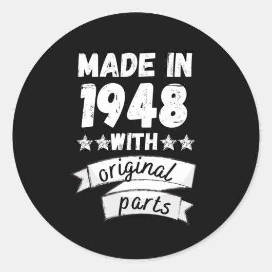 Sticker Rond fabriqués en 1948 avec des pièces d'origine, (Devant)