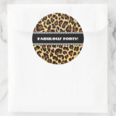 Sticker Rond Fabuleux 40e anniversaire Leopard et dentelle A11 (Sac)