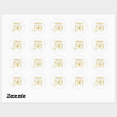 Sticker Rond Fabuleux & 50 Elegant Or rose papier d'anniversair (Feuille)