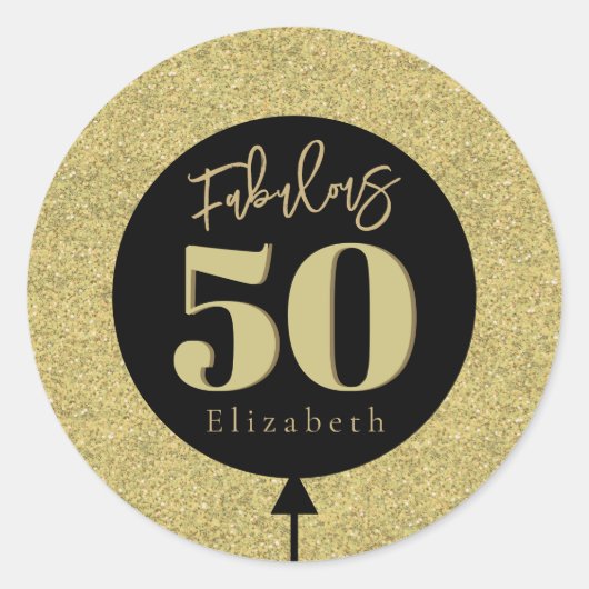 Sticker Rond Fabuleux 50 Gold Anniversaire (Devant)