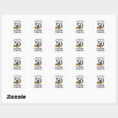 Sticker Rond Fabuleux 50e anniversaire Black Gold Favor (Feuille)