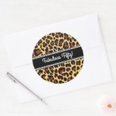 Sticker Rond Fabuleux 50e anniversaire Leopard et dentelle A12 (Enveloppe)