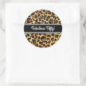 Sticker Rond Fabuleux 50e anniversaire Leopard et dentelle A12 (Sac)